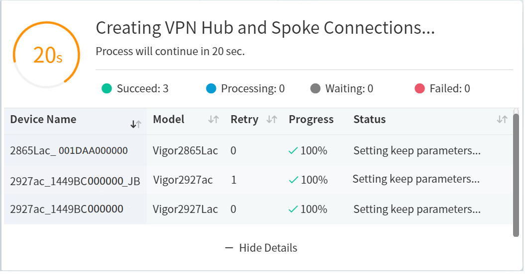a screenshot of connections creating for Hub and Spoke